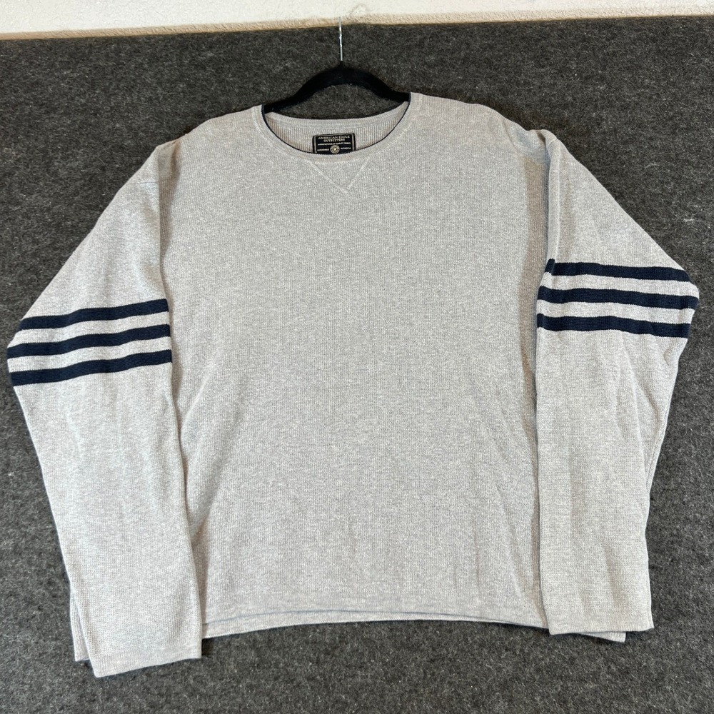 Vintage 90s American Eagle Outfitters Sweater Mens XL Gray Striped Pullover